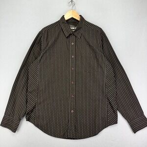 Vintage Anchor Blue Shirt Mens XL Brown‎ Long Sleeve Baggy Oversized Cotton Y2K